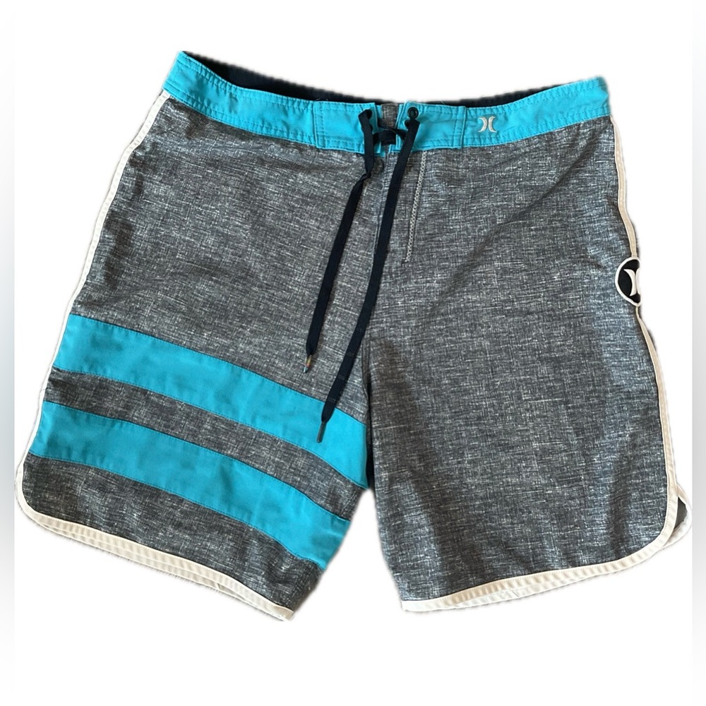 **Hurley Phantom Men's Swim Shorts - Gray and Aqua